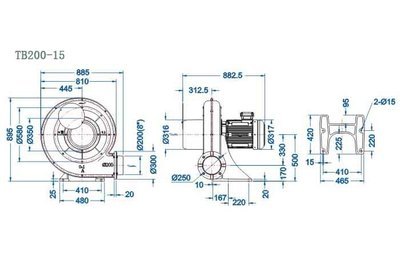 東莞全風(fēng)TB200-15工業(yè)送風(fēng)鼓風(fēng)機 高性價比大風(fēng)量解決方案